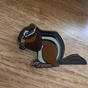 Chipmunk Enamel Pin - Brown and Black